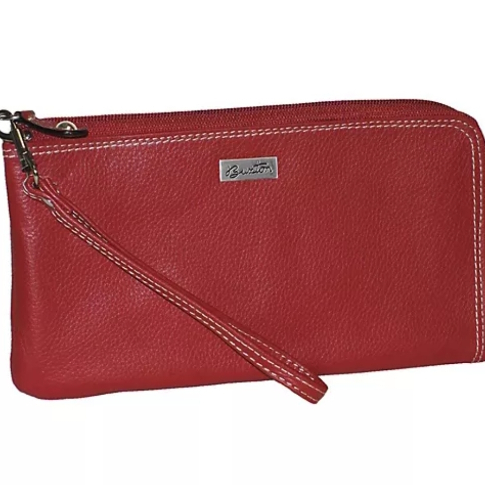 Buxton Westcott Leather Rfid L Zip Expandable Wallet/Wristlet